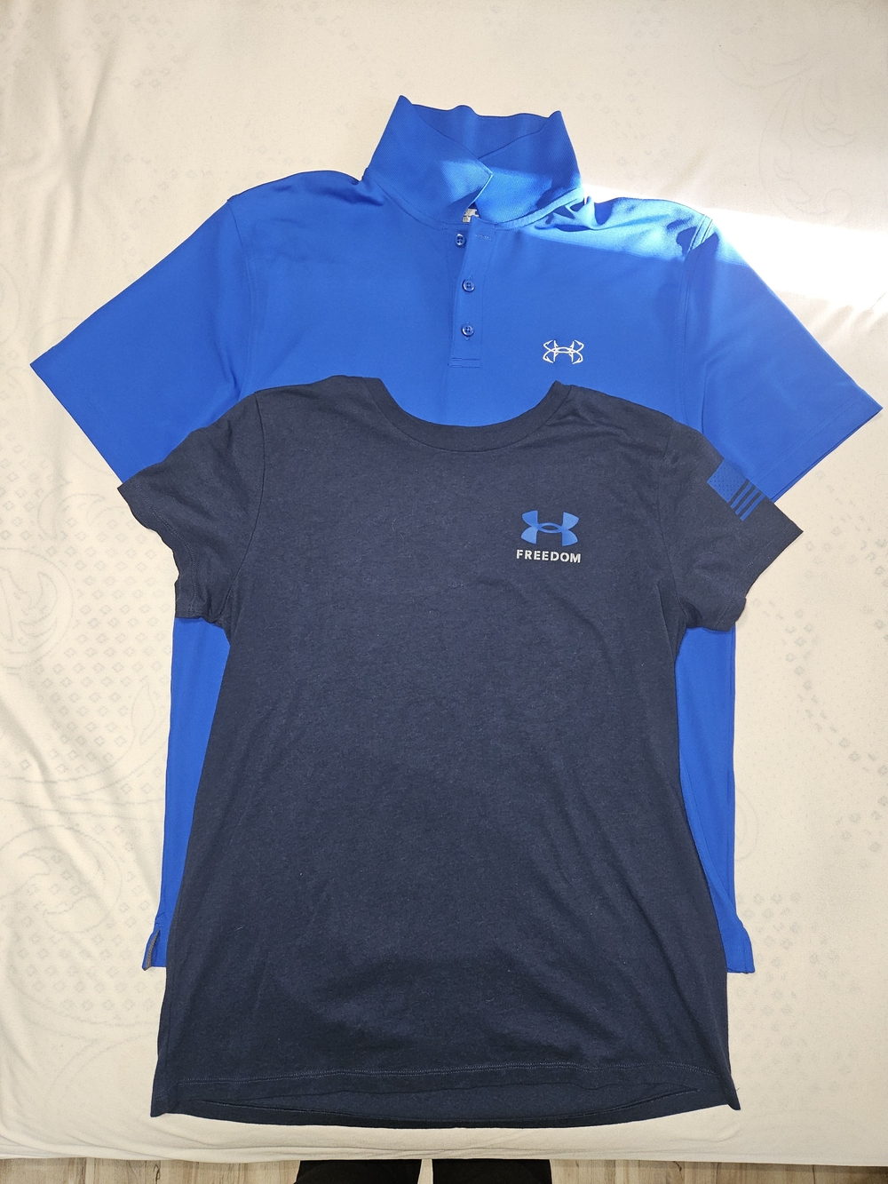 UA Men Large Bundle Freedom Tee & HeatGear Polo